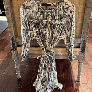 Isabel marant chiffon silk dress with tie